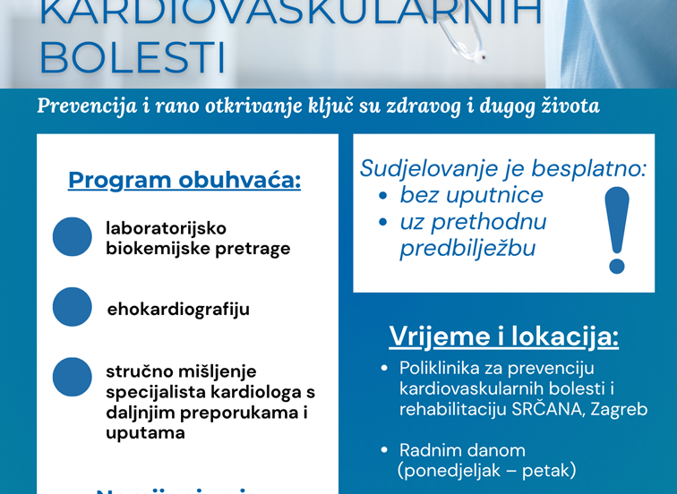 Nastavak Projekta „Rano otkrivanje kardiovaskularnih bolesti“ i u 2026. godini